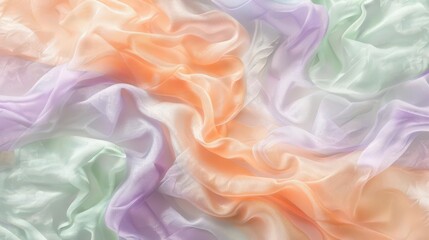Fototapeta premium A soft, flowing arrangement of pastel-colored fabrics creating a serene and elegant texture.