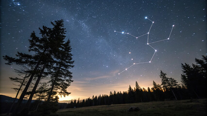 Fototapeta premium 夜空と星座のイメージ