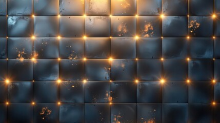 A textured wall with glowing tiles, creating a modern and dynamic visual effect.
