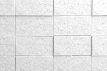 Abstract white ceramic tile background with texture overlay, wall decor, white