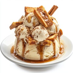 French Toast Ice Cream with Maple Syrup