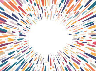 Abstract Colorful Brush Stroke Frame with Empty White Space