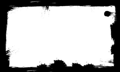 black ink brush painting frame border pictures artistic grunge graphic element
