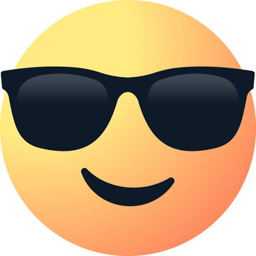 Naklejki sunglasses emoticon , cool face emoji, happy, smile, smileys, smiling face with sun glasses