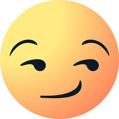 smirking emoticon emoji face looking to the side. vector smirk emotion character