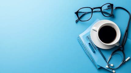 Doctor's Desk Coffee, Stethoscope, Notes