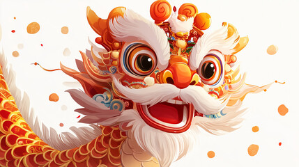 Naklejka premium Dragon Dance in Traditional Chinese Festivals