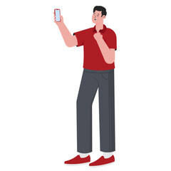 Man Taking a Selfie Illustration