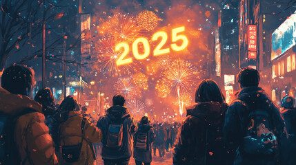 Festival Celebration in 2025, Night Crowds and Fireworks.