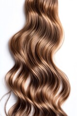 Fototapeta premium Curly brown hair isolated on white background