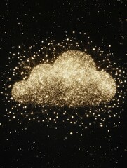 Glittering Cloud of Stars and Lights in Dark Cosmic Background