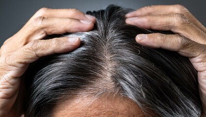 Fototapeta premium 頭皮を気にしている男性