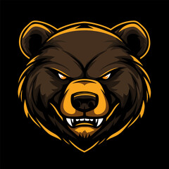  Bear mascot logo, Esports gaming emblem of different variations of Bear, Sports Team emblem, Bear logo collection, Animal Logo set for team, Bear face or bear head logo, tshirt print design