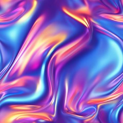 Obraz premium Abstract Multicolor Metallic Waves with Gradient Effect