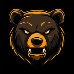  Bear mascot logo, Esports gaming emblem of different variations of Bear, Sports Team emblem, Bear logo collection, Animal Logo set for team, Bear face or bear head logo, tshirt print design