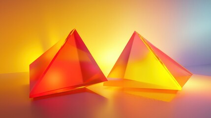 Illuminated Glass Pyramids: A Study in Light and Geometry