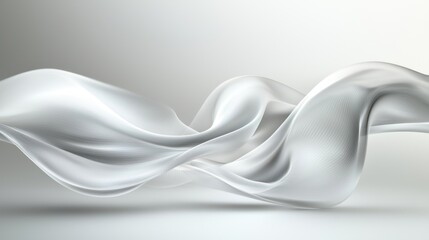 Obraz premium Abstract Silver Fabric Swirls: A Study in Grace and Movement