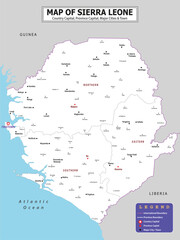 Obraz premium African Countries Geography Political map. Political map of country with capital, province or state capital, major cities and town.