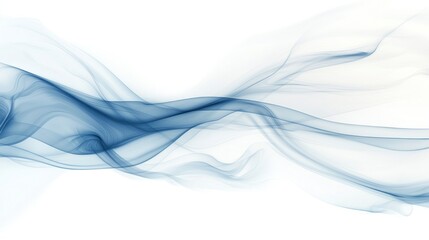 Abstract Blue Smoke Waves: A Serene Digital Art