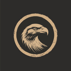 Abstract eagle or hawk head isolated. Template for design mascot, label, badge, emblem or other branding. Vector illustration.
