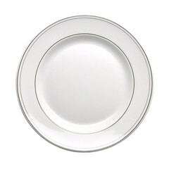 White plate isolated on isolated on transparent background