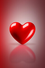 Red heart isolated on transparent background