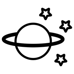 우주 행성과 별 아이콘 © Llisole