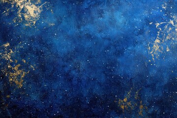 Deep blue textured background with gold accents, resembling a night sky. Ideal for adding a celestial or luxurious feel to designs, websites, or presentations.