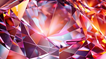 Obraz premium A close-up of colorful, faceted crystals reflecting light in a vibrant display.