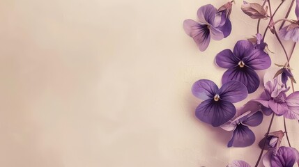 A soft background featuring delicate purple flowers, creating a serene and elegant atmosphere.
