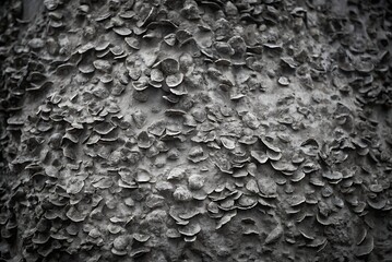 Grey Stone Wall Texture with Embedded Shells Seashells Coastal Geology