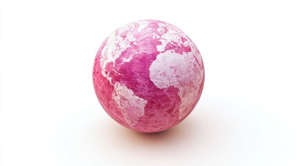 Pink and White Marbled Egg with World Map