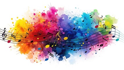 Ink-stained minimalist music notes, a composition concept.