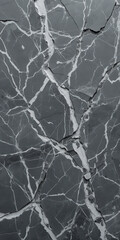 Obraz premium A close-up of dark marble with white veining and cracks.