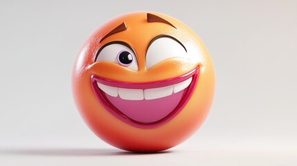 A winking emoji with a cheeky smile, perfect for playful expressions, isolated on white