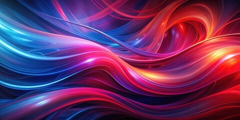 Obraz premium Vibrant abstract red background with swirling patterns of deep blues and purples