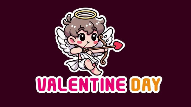 valentines day character animation angel cupid