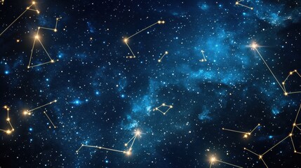 Fototapeta premium Celestial Night Sky Constellations Stars and Cosmic Nebula Background Image