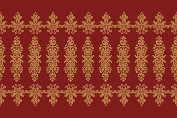 Saree Sarong Motifs Ikat floral paisley embroidery floral.ikat ethnic oriental  seamless pattern traditional.Ikat embroidery style abstract embroidery design for texture,fabric,clothing,wrapping.