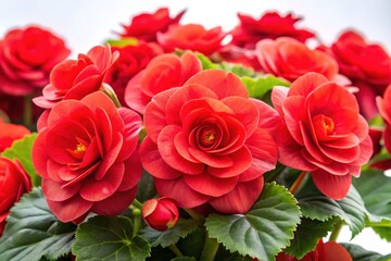 Red Begonia Blooms, Close-up Photography, Flower Photography, Floral Images, Botanical Images, Nature Photography