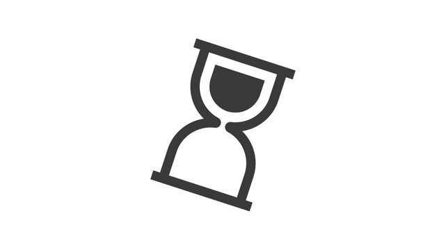 hourglass icon animation, sand timer icon animated for loading sign. animation of seamless loop.