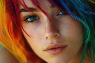 Fototapeta premium Person with colorful hair