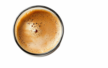 Espresso crema, top view, cafe, beverage, white background, menu