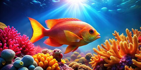 Obraz premium Stunning Coral Reef Fish: Underwater Paradise - Diving & Snorkeling
