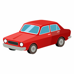 A stylized red car illustration on a simple background.