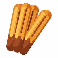 A colorful illustration of churros stacked together.