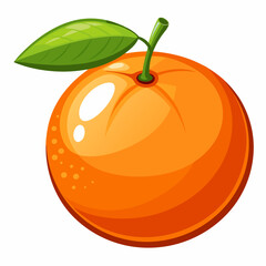 A vibrant orange with a green leaf, showcasing its freshness.