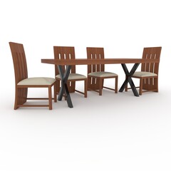 3d render Dining Set design element. Furniture Collection