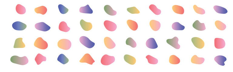  abstract fluid or blob shapes design, organic design set