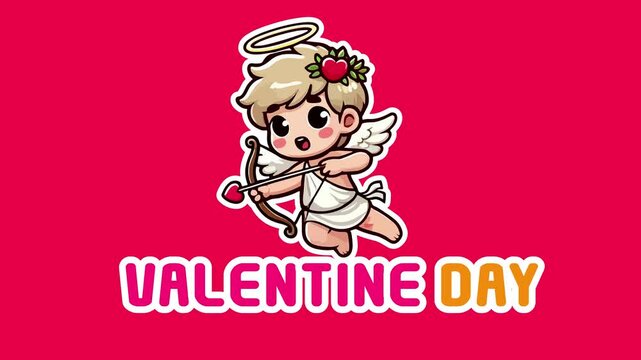 valentines day character animation angel cupid